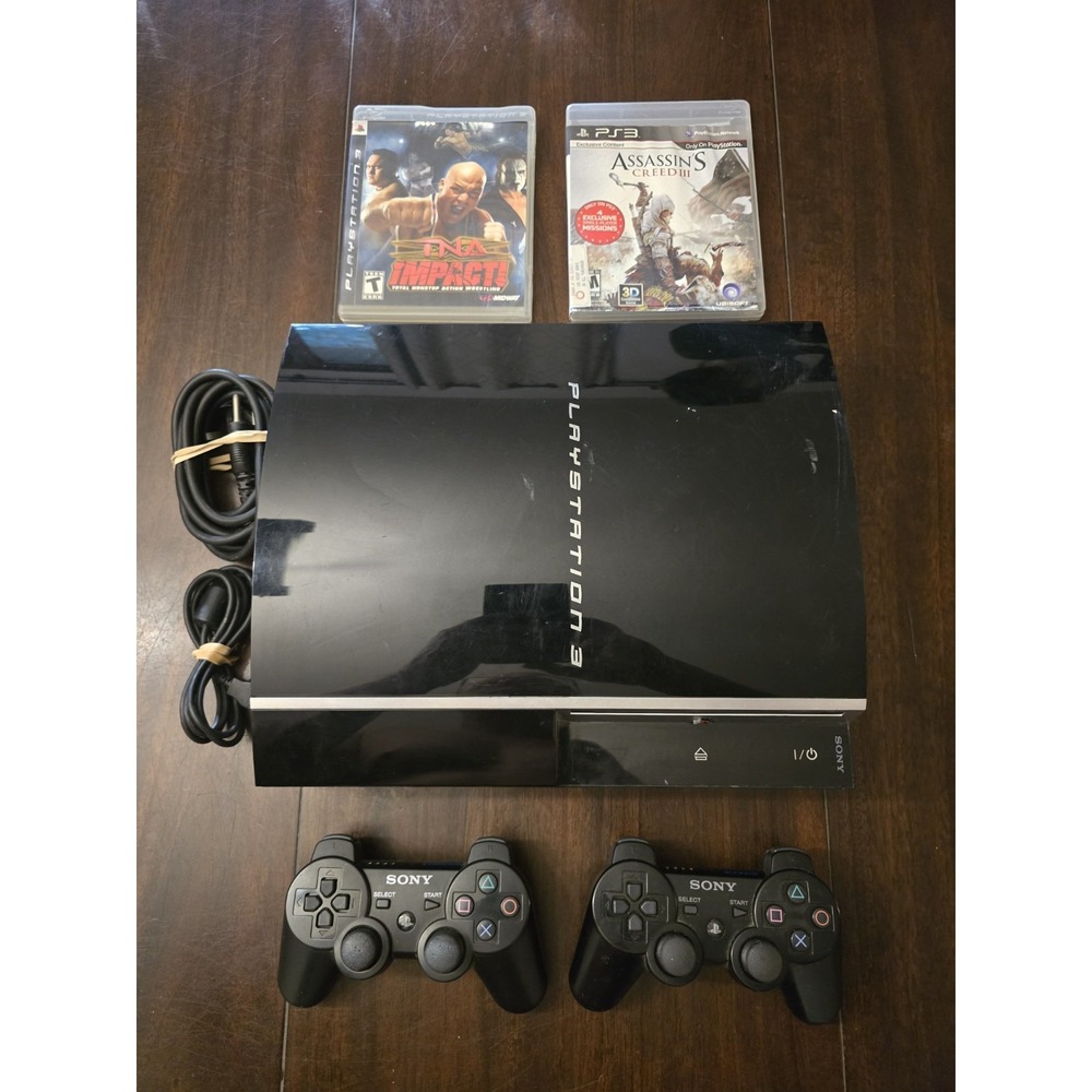 Sony Playstation 3 PS3 160GB Console 2 Games Bundle CECHP01 Controller Tested